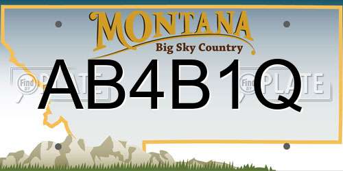 AB4B1Q Montana License Plate