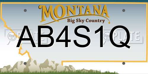 AB4S1Q Montana License Plate