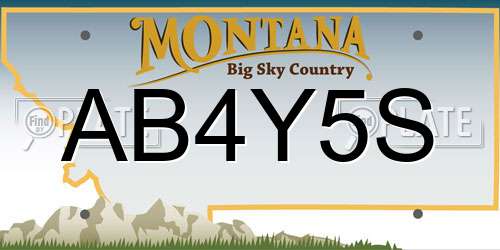 AB4Y5S Montana License Plate