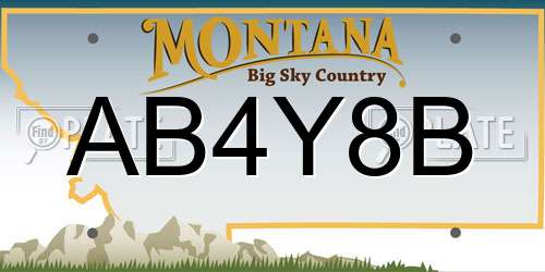 AB4Y8B Montana License Plate