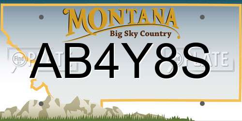 AB4Y8S Montana License Plate