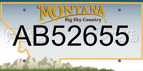 AB52655 Montana License Plate