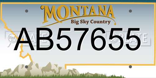 AB57655 Montana License Plate