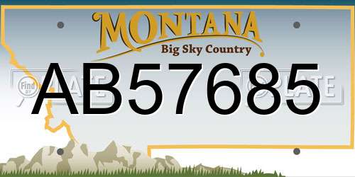 AB57685 Montana License Plate