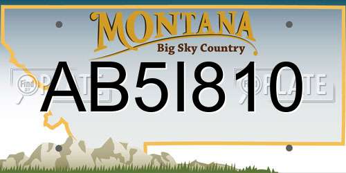 AB5I810 Montana License Plate