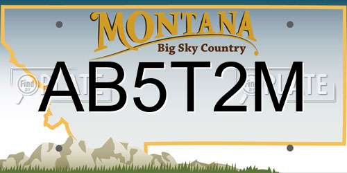 AB5T2M Montana License Plate