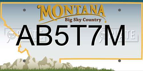 AB5T7M Montana License Plate