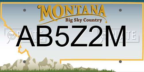 AB5Z2M Montana License Plate