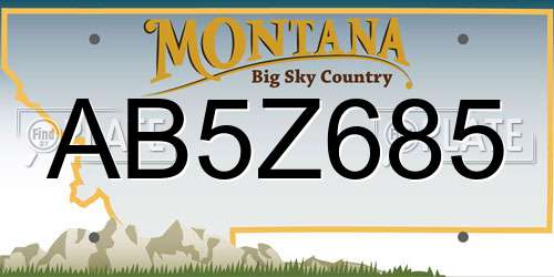 AB5Z685 Montana License Plate