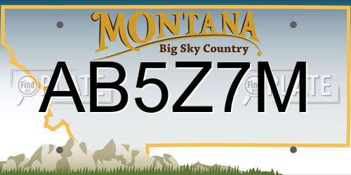 AB5Z7M Montana License Plate