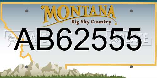 AB62555 Montana License Plate
