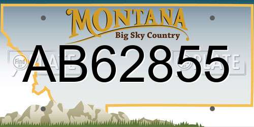 AB62855 Montana License Plate