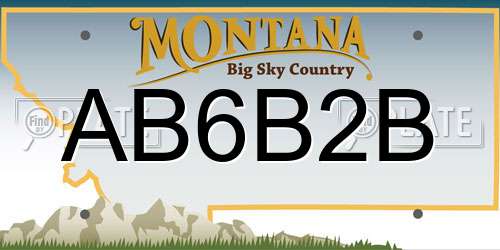 AB6B2B Montana License Plate