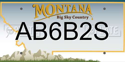 AB6B2S Montana License Plate