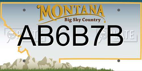 AB6B7B Montana License Plate