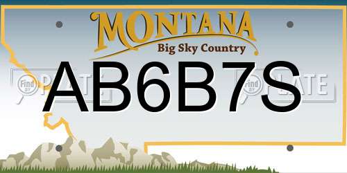 AB6B7S Montana License Plate