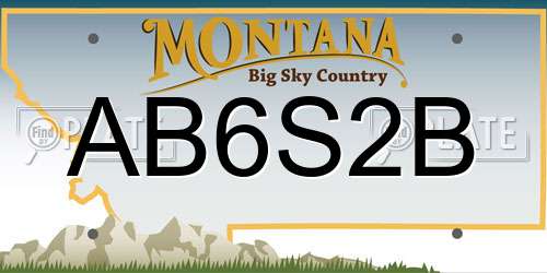 AB6S2B Montana License Plate