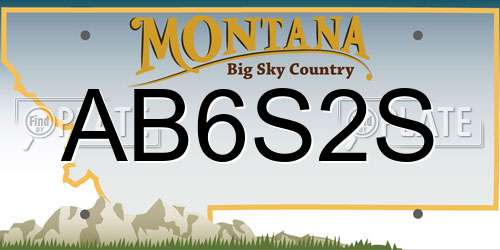 AB6S2S Montana License Plate