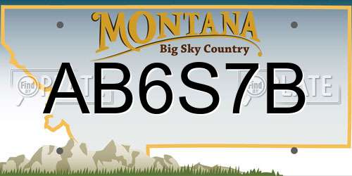 AB6S7B Montana License Plate