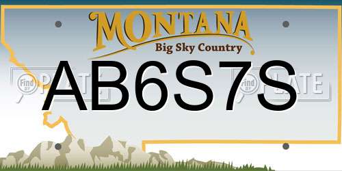 AB6S7S Montana License Plate