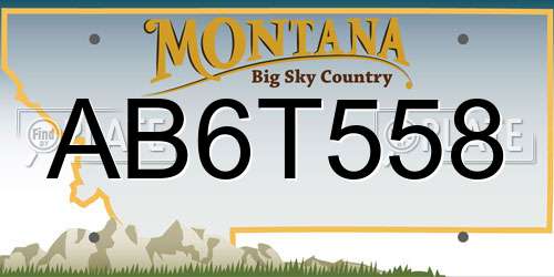 AB6T558 Montana License Plate