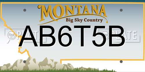 AB6T5B Montana License Plate