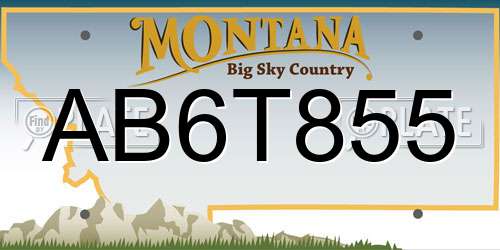 AB6T855 Montana License Plate