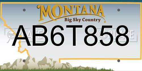 AB6T858 Montana License Plate