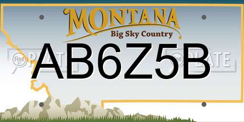 AB6Z5B Montana License Plate