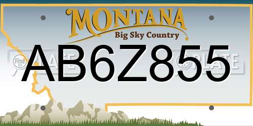AB6Z855 Montana License Plate