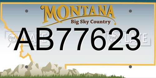 AB77623 Montana License Plate