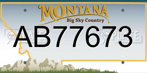 AB77673 Montana License Plate