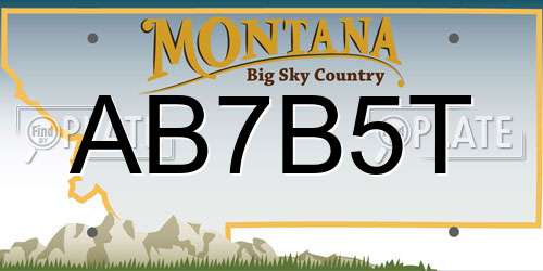 AB7B5T Montana License Plate