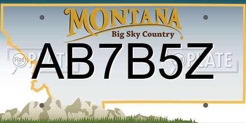 AB7B5Z Montana License Plate
