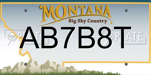 AB7B8T Montana License Plate