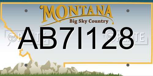 AB7I128 Montana License Plate