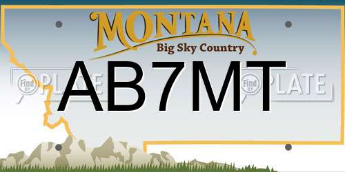 AB7MT Montana License Plate