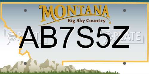 AB7S5Z Montana License Plate