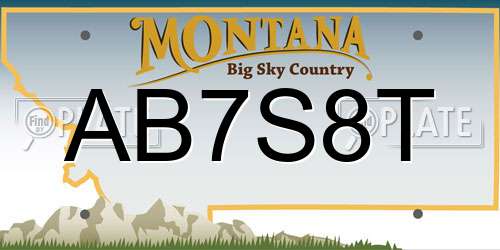 AB7S8T Montana License Plate
