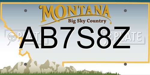 AB7S8Z Montana License Plate