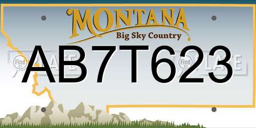 AB7T623 Montana License Plate