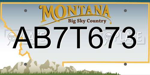 AB7T673 Montana License Plate
