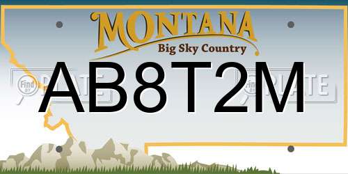 AB8T2M Montana License Plate