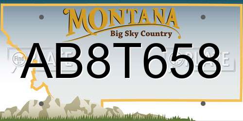 AB8T658 Montana License Plate