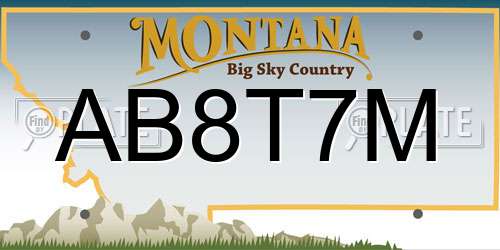 AB8T7M Montana License Plate