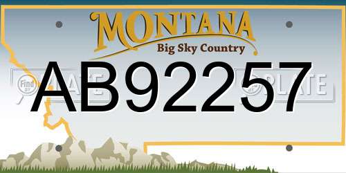 AB92257 Montana License Plate