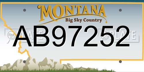 AB97252 Montana License Plate