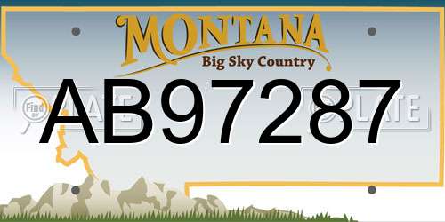 AB97287 Montana License Plate