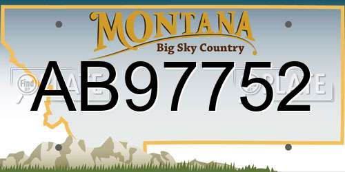AB97752 Montana License Plate