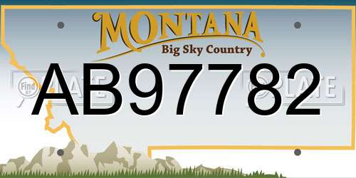 AB97782 Montana License Plate